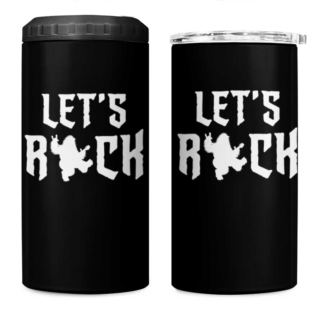 Bigfoot Rock N Roll 4 in 1 Can Cooler Tumbler Funny Lets Rock Music Lover