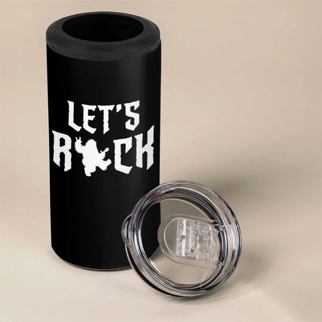Bigfoot Rock N Roll 4 in 1 Can Cooler Tumbler Funny Lets Rock Music Lover