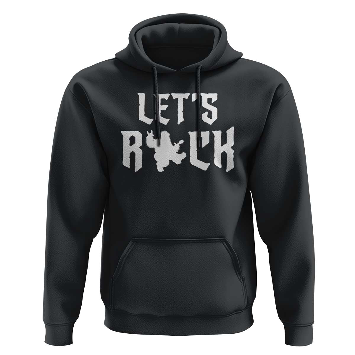 Bigfoot Rock N Roll Hoodie Funny Lets Rock Music Lover - Wonder Print Shop