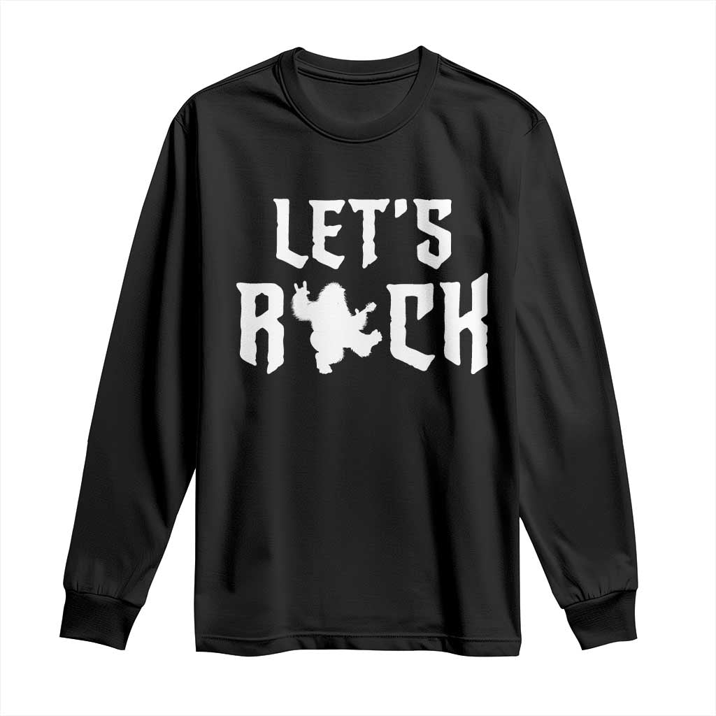 Bigfoot Rock N Roll Long Sleeve Shirt Funny Lets Rock Music Lover - Wonder Print Shop