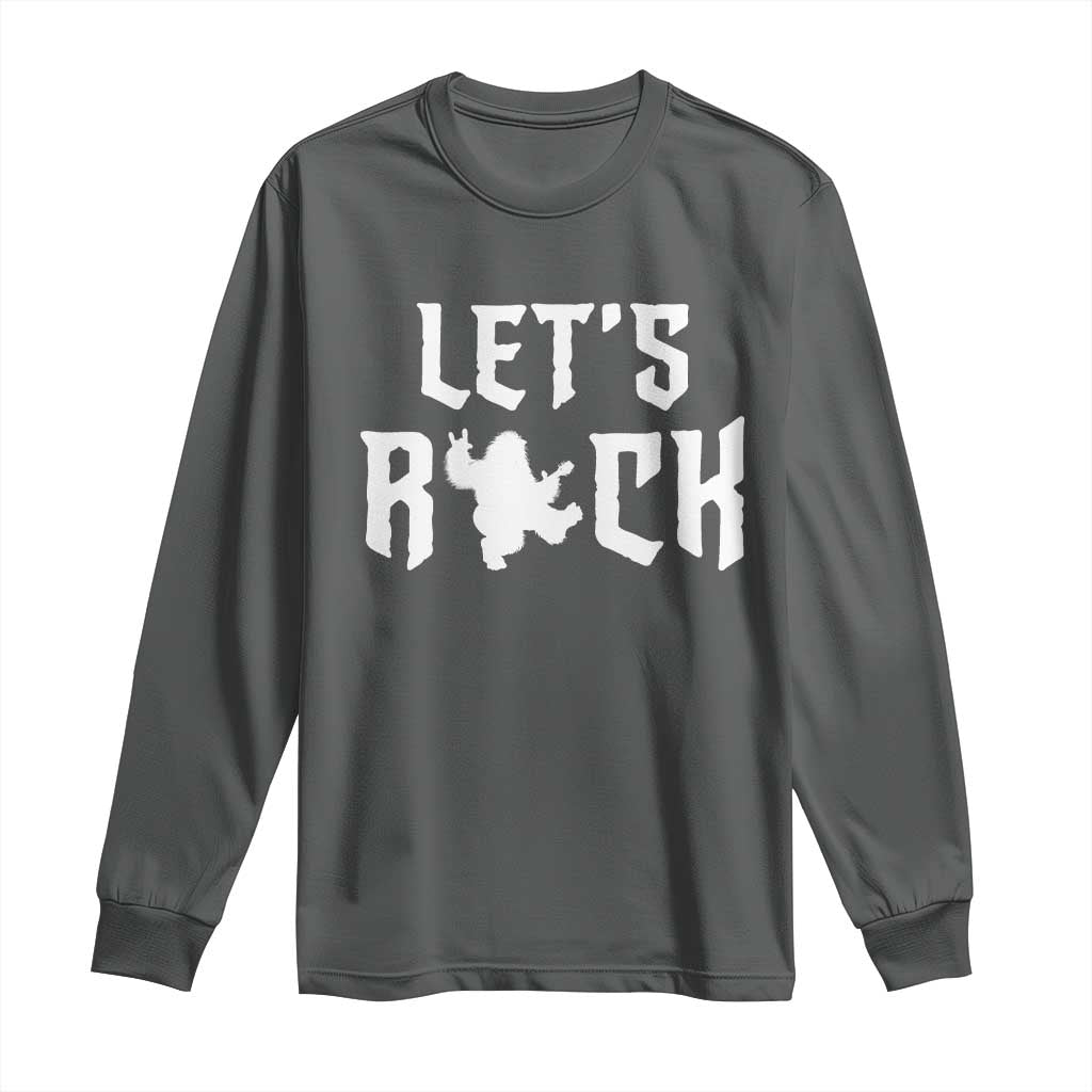 Bigfoot Rock N Roll Long Sleeve Shirt Funny Lets Rock Music Lover - Wonder Print Shop