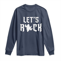 Bigfoot Rock N Roll Long Sleeve Shirt Funny Lets Rock Music Lover - Wonder Print Shop