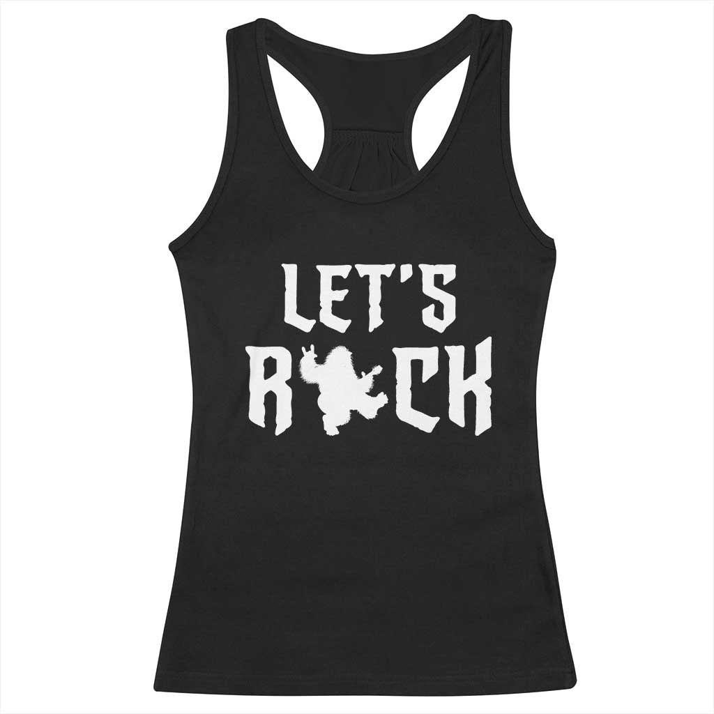 Bigfoot Rock N Roll Racerback Tank Top Funny Lets Rock Music Lover - Wonder Print Shop