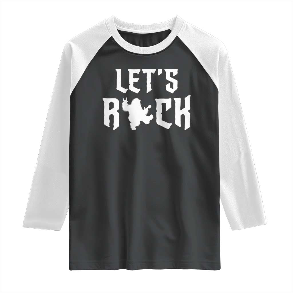 Bigfoot Rock N Roll Raglan Shirt Funny Lets Rock Music Lover - Wonder Print Shop