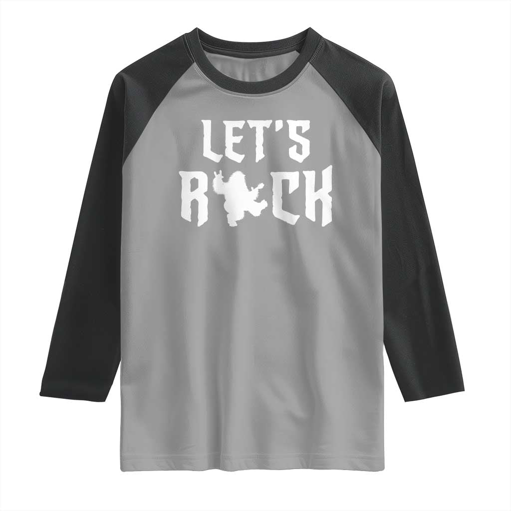 Bigfoot Rock N Roll Raglan Shirt Funny Lets Rock Music Lover - Wonder Print Shop