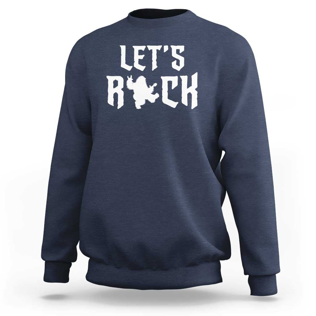 Bigfoot Rock N Roll Sweatshirt Funny Lets Rock Music Lover - Wonder Print Shop