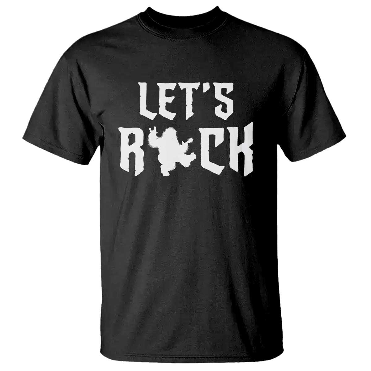 Bigfoot Rock N Roll T Shirt Funny Lets Rock Music Lover - Wonder Print Shop