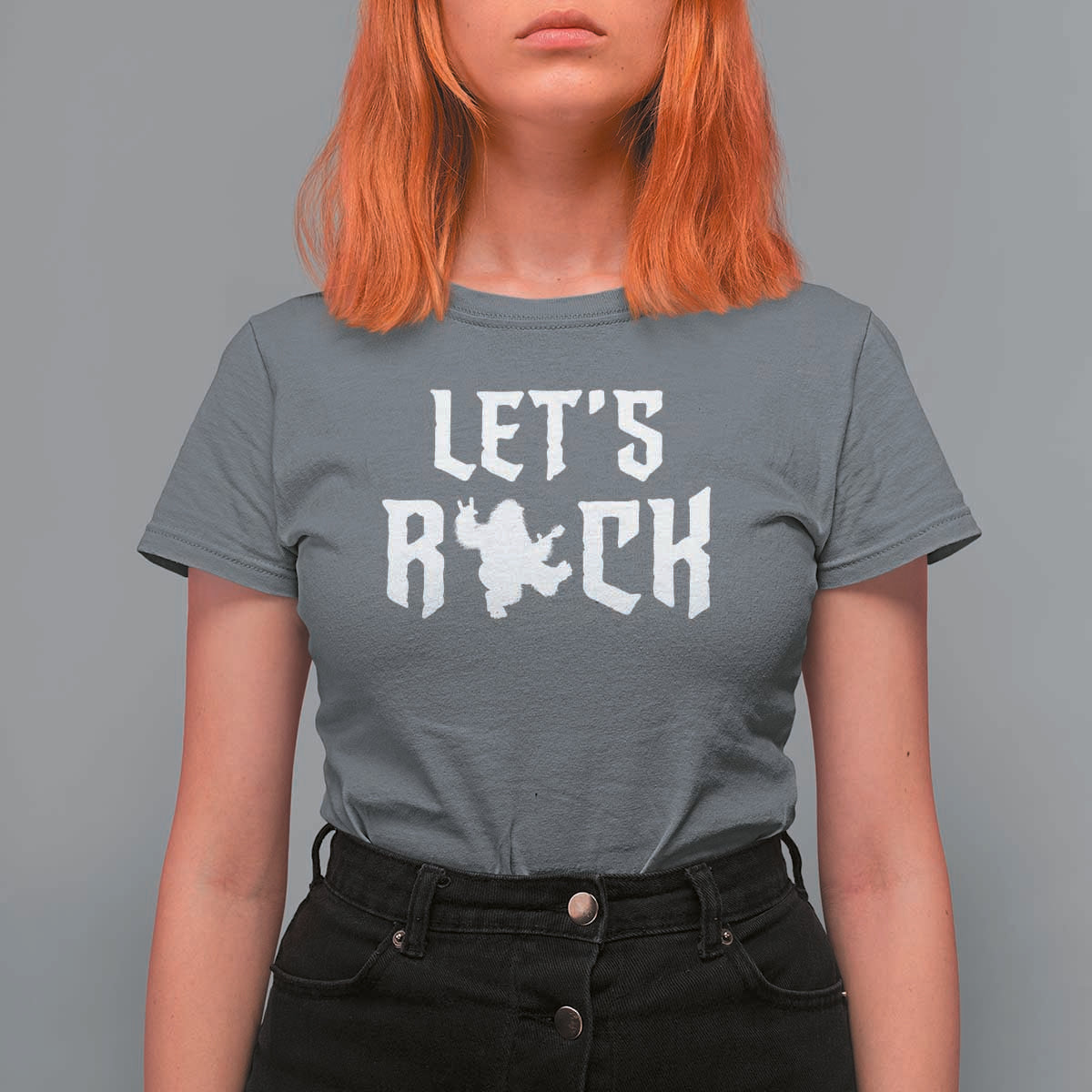 Bigfoot Rock N Roll T Shirt For Women Funny Lets Rock Music Lover - Wonder Print Shop