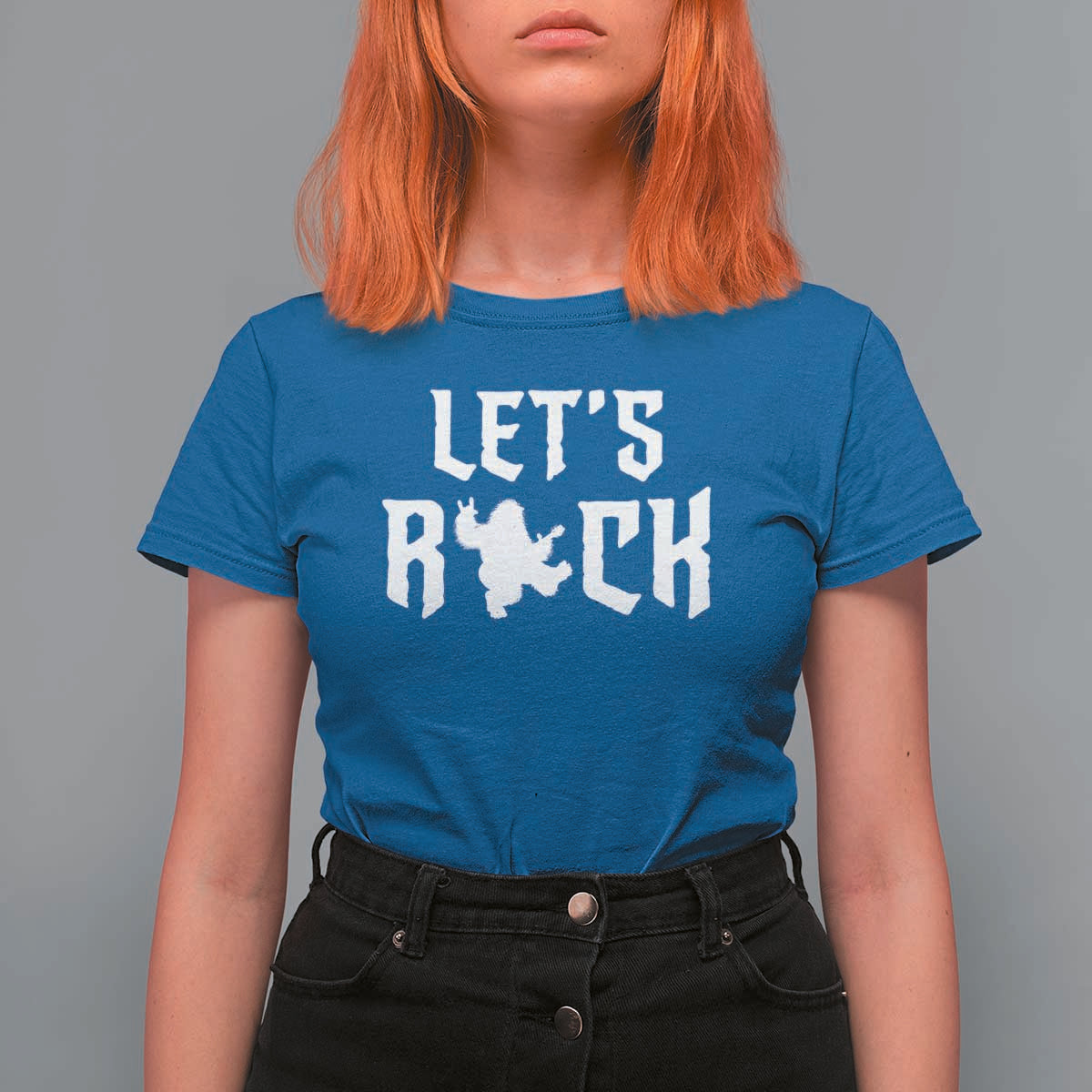 Bigfoot Rock N Roll T Shirt For Women Funny Lets Rock Music Lover - Wonder Print Shop