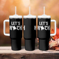 Bigfoot Rock N Roll Tumbler With Handle Funny Lets Rock Music Lover