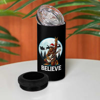 Christmas Bigfoot 4 in 1 Can Cooler Tumbler Believe Funny Santa Rock N Roll