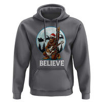 Christmas Bigfoot Hoodie Believe Funny Santa Rock N Roll - Wonder Print Shop