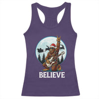 Christmas Bigfoot Racerback Tank Top Believe Funny Santa Rock N Roll - Wonder Print Shop