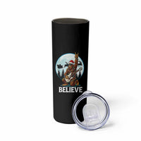 Christmas Bigfoot Skinny Tumbler Believe Funny Santa Rock N Roll