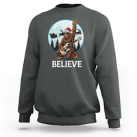 Christmas Bigfoot Sweatshirt Believe Funny Santa Rock N Roll - Wonder Print Shop