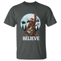 Christmas Bigfoot T Shirt Believe Funny Santa Rock N Roll - Wonder Print Shop