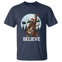 Christmas Bigfoot T Shirt Believe Funny Santa Rock N Roll - Wonder Print Shop