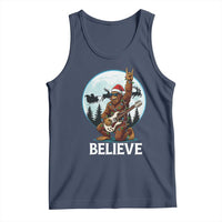 Christmas Bigfoot Tank Top Believe Funny Santa Rock N Roll - Wonder Print Shop