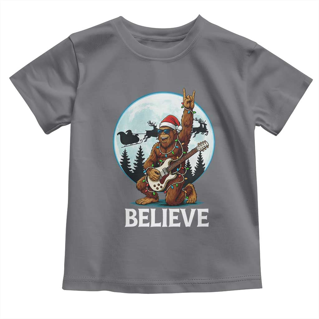 Christmas Bigfoot Toddler T Shirt Believe Funny Santa Rock N Roll - Wonder Print Shop
