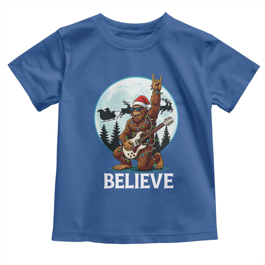 Christmas Bigfoot Toddler T Shirt Believe Funny Santa Rock N Roll - Wonder Print Shop