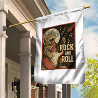 Funny Rock And Roll Garden Flag Cat Playing Electric Guitar Music Lover - Wonder Print Shop