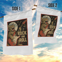Funny Rock And Roll Garden Flag Cat Playing Electric Guitar Music Lover - Wonder Print Shop