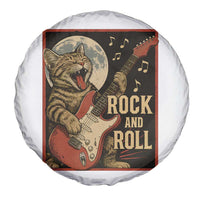 Funny Rock And Roll Spare Tire Cover Cat Playing Electric Guitar Music Lover - Wonder Print Shop