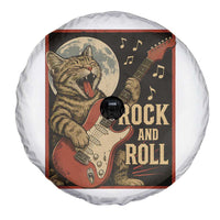 Funny Rock And Roll Spare Tire Cover Cat Playing Electric Guitar Music Lover - Wonder Print Shop