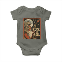 Funny Rock And Roll Baby Onesie Cat Playing Electric Guitar Music Lover - Wonder Print Shop