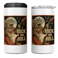 Funny Rock And Roll 4 in 1 Can Cooler Tumbler Cat Playing Electric Guitar Music Lover