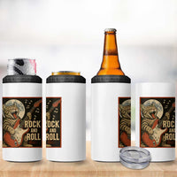 Funny Rock And Roll 4 in 1 Can Cooler Tumbler Cat Playing Electric Guitar Music Lover