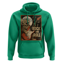 Funny Rock And Roll Hoodie Cat Playing Electric Guitar Music Lover - Wonder Print Shop