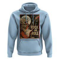 Funny Rock And Roll Hoodie Cat Playing Electric Guitar Music Lover - Wonder Print Shop