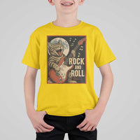 Funny Rock And Roll T Shirt For Kid Cat Playing Electric Guitar Music Lover - Wonder Print Shop