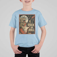Funny Rock And Roll T Shirt For Kid Cat Playing Electric Guitar Music Lover - Wonder Print Shop