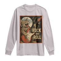 Funny Rock And Roll Long Sleeve Shirt Cat Playing Electric Guitar Music Lover - Wonder Print Shop