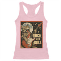Funny Rock And Roll Racerback Tank Top Cat Playing Electric Guitar Music Lover - Wonder Print Shop