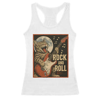 Funny Rock And Roll Racerback Tank Top Cat Playing Electric Guitar Music Lover - Wonder Print Shop