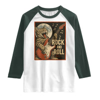 Funny Rock And Roll Raglan Shirt Cat Playing Electric Guitar Music Lover - Wonder Print Shop