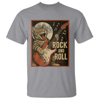 Funny Rock And Roll T Shirt Cat Playing Electric Guitar Music Lover - Wonder Print Shop