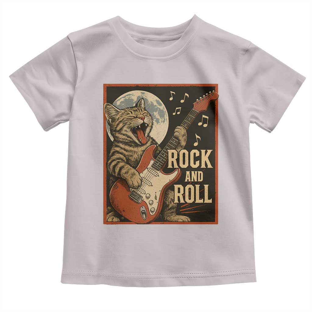 Funny Rock And Roll Toddler T Shirt Cat Playing Electric Guitar Music Lover - Wonder Print Shop