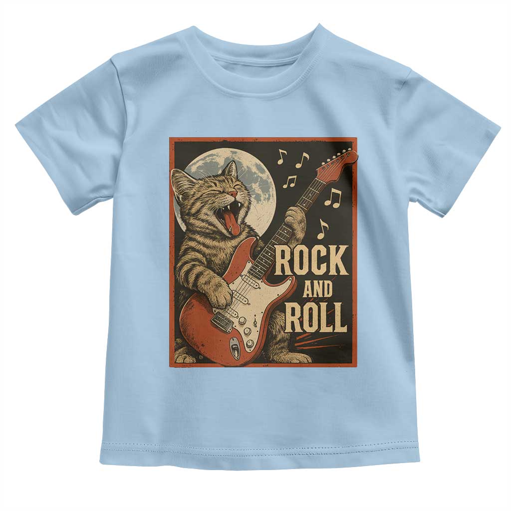 Funny Rock And Roll Toddler T Shirt Cat Playing Electric Guitar Music Lover - Wonder Print Shop