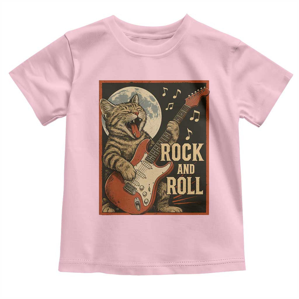 Funny Rock And Roll Toddler T Shirt Cat Playing Electric Guitar Music Lover - Wonder Print Shop
