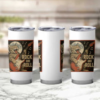 Funny Rock And Roll Tumbler Cup Cat Playing Electric Guitar Music Lover
