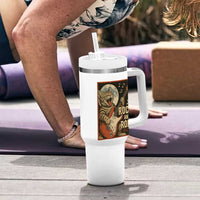 Funny Rock And Roll Tumbler With Handle Cat Playing Electric Guitar Music Lover