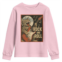 Funny Rock And Roll Youth Sweatshirt Cat Playing Electric Guitar Music Lover - Wonder Print Shop