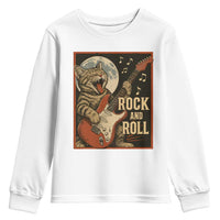 Funny Rock And Roll Youth Sweatshirt Cat Playing Electric Guitar Music Lover - Wonder Print Shop
