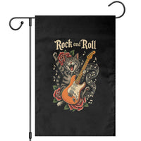 Funny Rock Star Cat Playing Electric Guitar Garden Flag Music Lover - Wonder Print Shop
