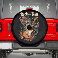 Funny Rock Star Cat Playing Electric Guitar Spare Tire Cover Music Lover - Wonder Print Shop