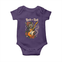 Funny Rock Star Cat Playing Electric Guitar Baby Onesie Music Lover - Wonder Print Shop